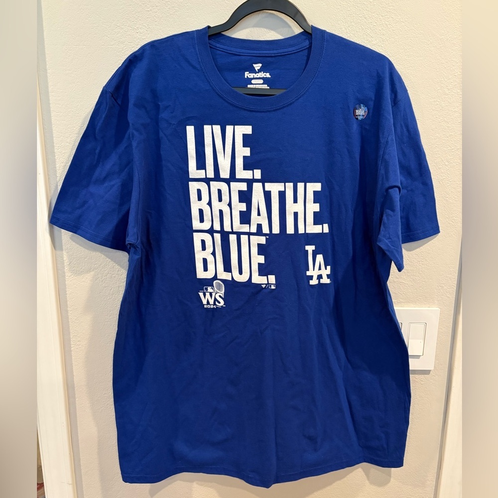 Fanatics Los Angeles Dodgers World Series Royal Blue T-shirt Men’s Size XL NWOT - Picture 2 of 10